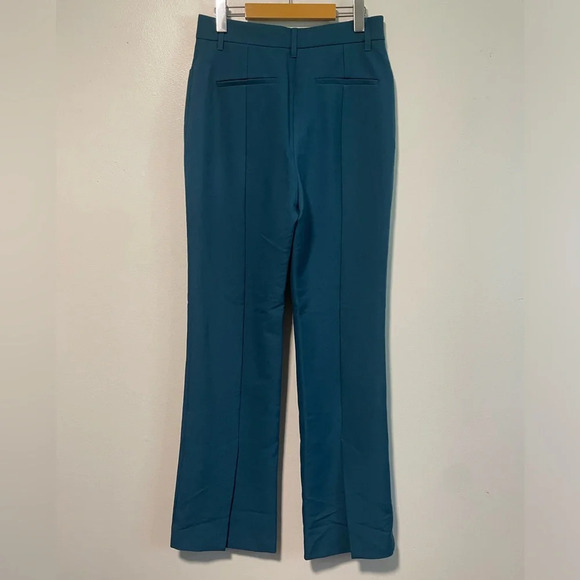Oak & Fort Teal Back Slit Slim Straight Trouser- Size 8 - Picture 7 of 9